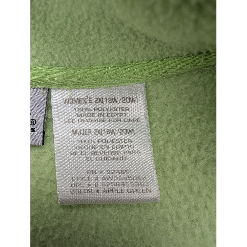 Athletic Works Jacket Womens 2X Apple Green Fleece Full Zip Mock Neck Plus - Picture 9 of 15